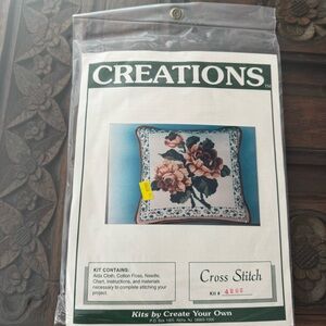 Create Your Own Cross Stitch Classic Roses Pillow Kit 4202